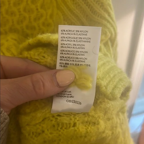Chartreuse Anthropologie Sweater - Picture 5 of 5